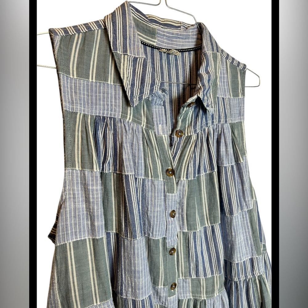 Anthropologie Pilcro Patchwork Tiered Ruffle Sleeveless Top Size 1X - Picture 5 of 6